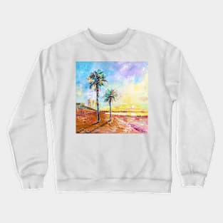 Palm Trees. Barceloneta Beach Crewneck Sweatshirt